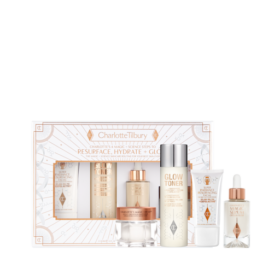 ZESTAW DO PIELĘGNACJI SKÓRY CHARLOTTE'S „4 MAGIC & SCIENCE STEPS TO RESURFACE, HYDRATE & GLOW”