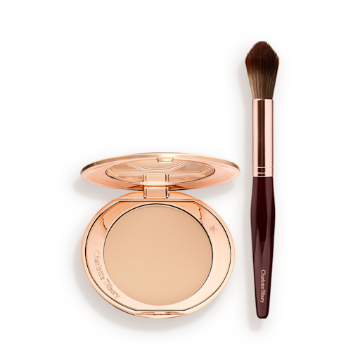 ZESTAW PUDRU I PĘDZLI DO SKÓRY „FLAWLESS FINISH”